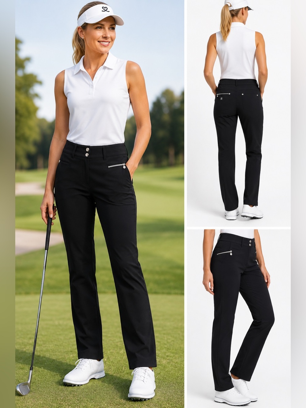 Daily Sports Black Golf Pants Women’s Performance Straight Leg
Pants Medium - Picture 2 of 9